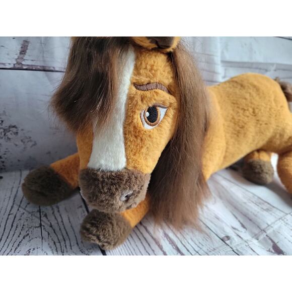 SPIRIT Plush Horse Large 20 Inch Brown Laying Stuffed Animal Dreamworks Show - Picture 2 of 8